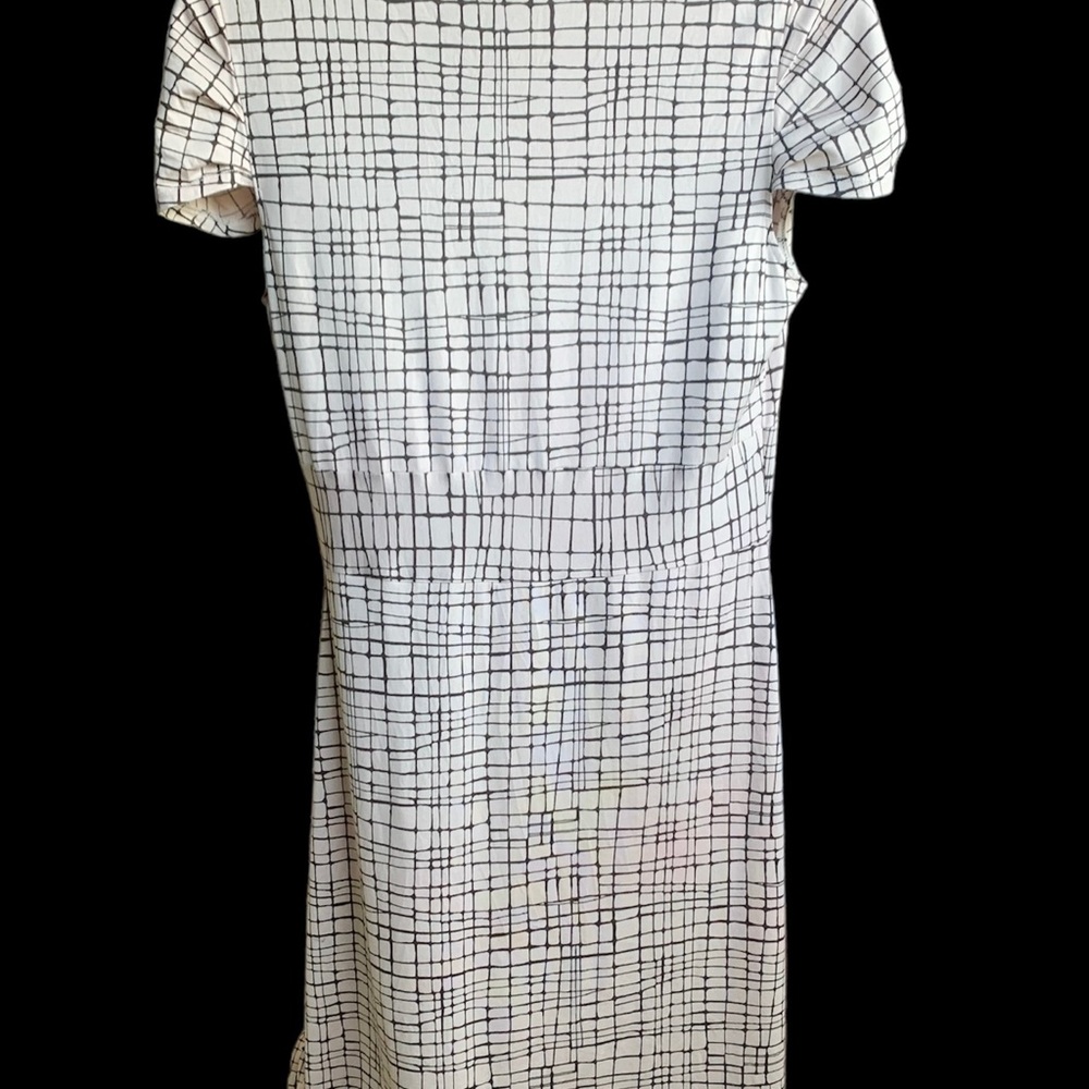 BANANA REPUBLIC Silk Dress, Cowl Neck, Black/Ivory, Medium. - Picture 7 of 12